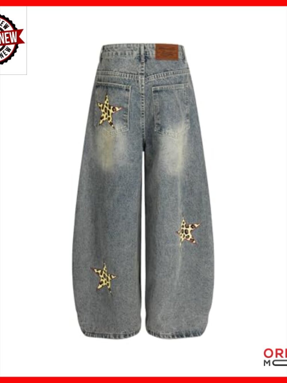 Baggy Barrel Jeans Wide Leg Denim Pants Y2K Streetwear Casual - Picture 3 of 6